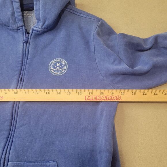VINEYARD VINES Kids Size XL (16) Full Zip Front Hoodie Light Blue Pockets - Picture 4 of 8